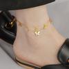High-End European and American Titanium Butterfly Shell Anklet - Women's Fashionable Summer Foot Chain
