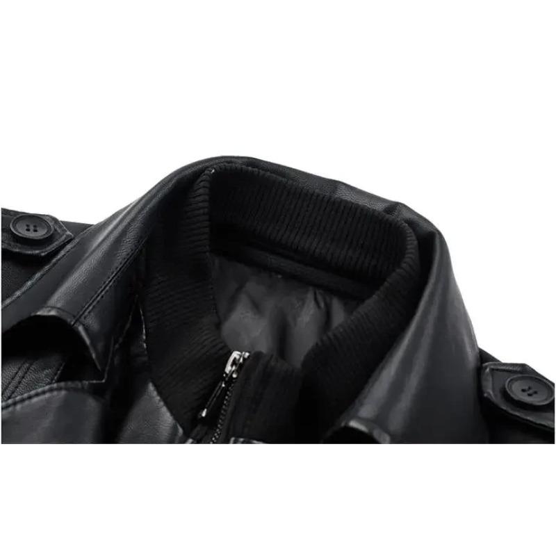 Осенне-зимнее пальто из натуральной кожи, мужская одежда, зимняя новая толстая теплая куртка из овчины, повседневный мужской плащ большого размера