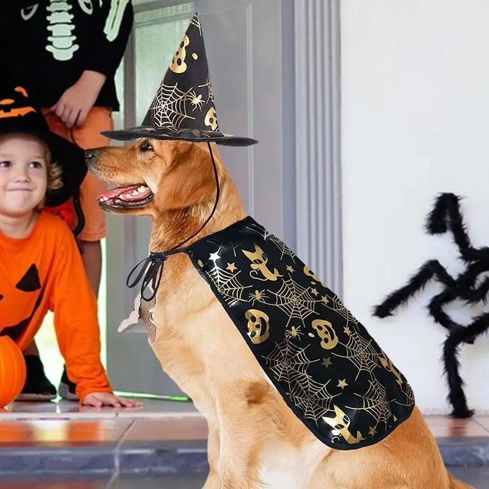 Bat Pet Halloween Costumes Cape Pumpkin Cats Cosplay Clothes Cool Halloween Dog Cloak Hat Dogs