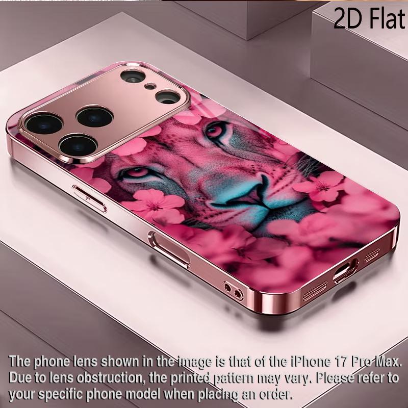 OnFlora 2DFlat Для iPhone17 18 16 15 14 13 12 11 Pro Max XS XR 8 7Plus Чехол для телефона Ударопрочный Защитная задняя крышка