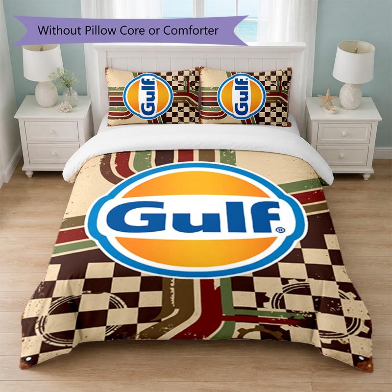 Gulf Print 3Pcs Bedding Set Duvet Cover With Two Pillowcases Soft Bed Linen For Household Bedroom