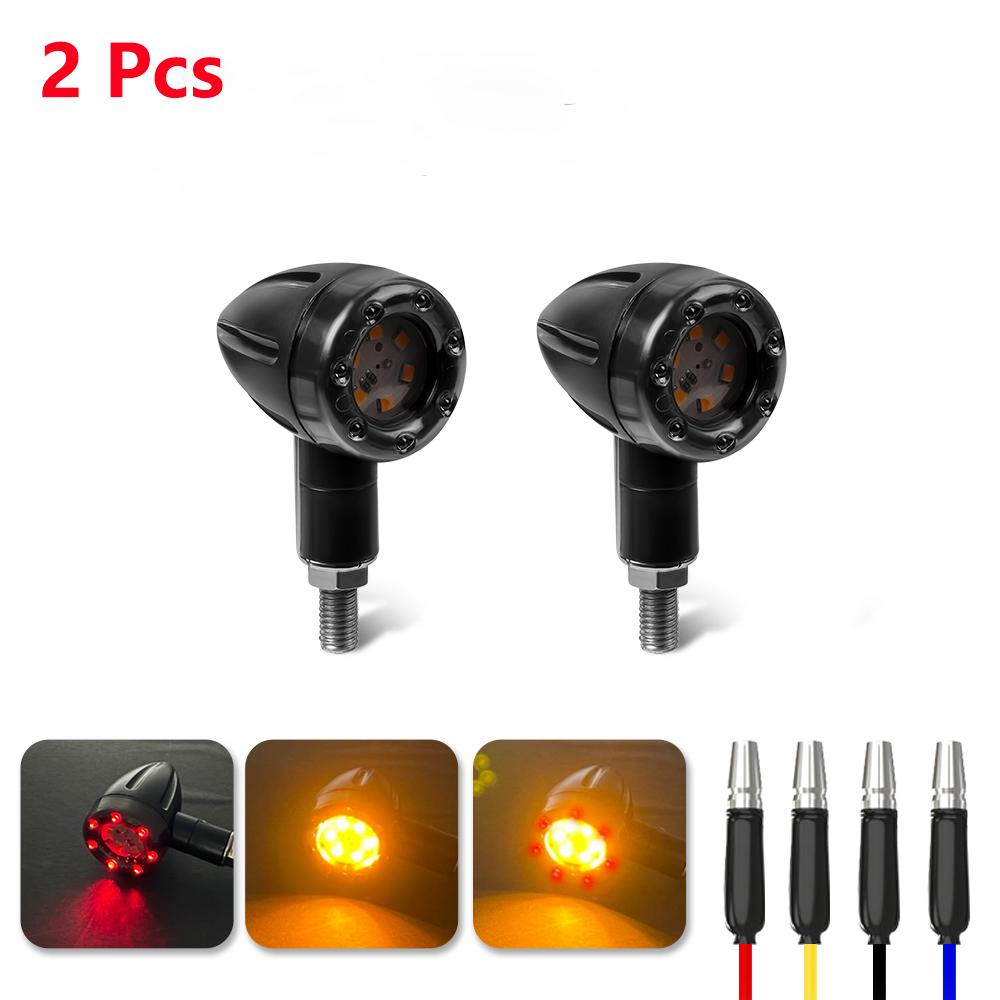 Motorcycle LED Turn Signal Light Mini Bullet Moto Indicators Stop Light Led Amber Warning Lamp Blinker Light 12V for Harley Honda Suzuki Kawasaki