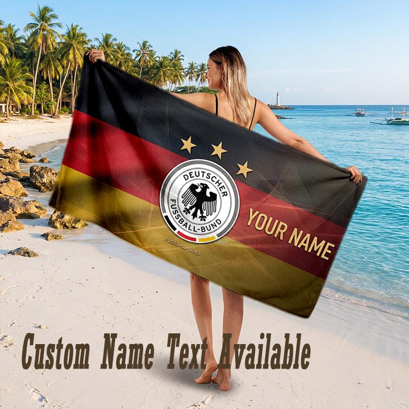 Germany national football team Design Beach Towel Custom Text Large Towel for Beach Vacation