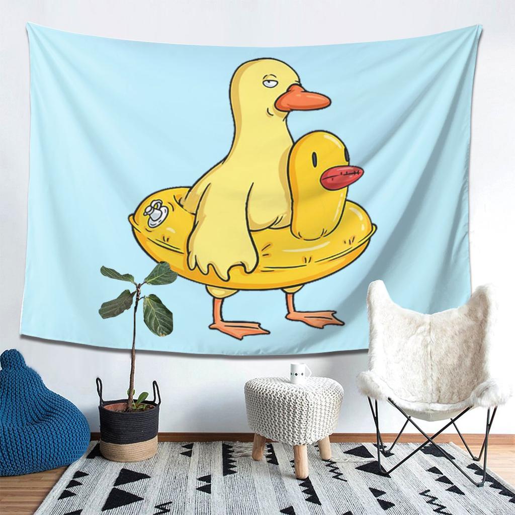 Double Duck Tapestry Decor Art Aesthetic Tapestries for Living Room Bedroom Home Wall Cloth Wall Hanging