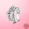 Lucky Finger Rings 925 Sterling Silver Bowknot Female Rings for Women Wedding Engagement Ring Jewelry Anel Girlfriend Gift