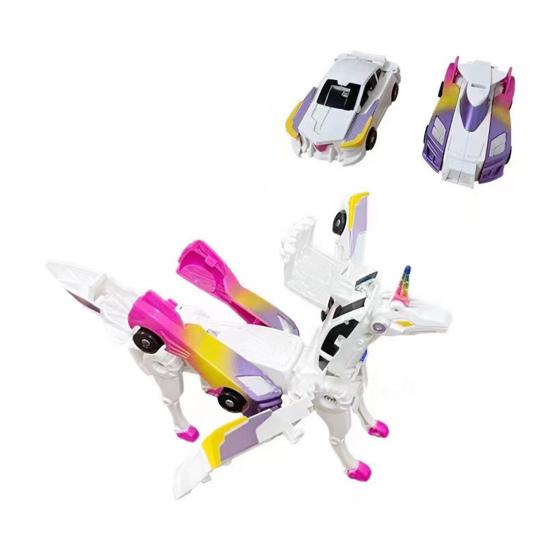 2Pcs Transforming Flying Horse Car Toy for Kids Sturdy Transforming Car-Robot Gift for Boys Girls Birthday