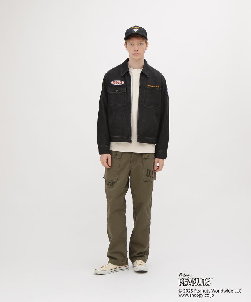 AVIREX WORK JACKET PEANUTS men's M 010 black 783-5252041