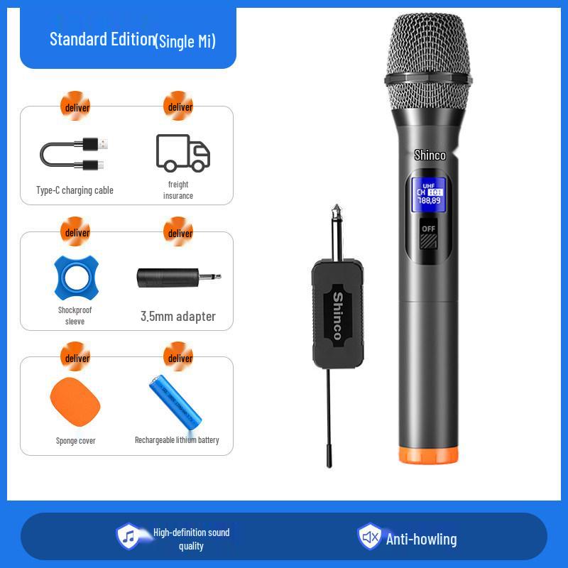 Universal Dual UHF Wireless Handheld Microphone for Professional Home, KTV, and Outdoor Sound Systems
