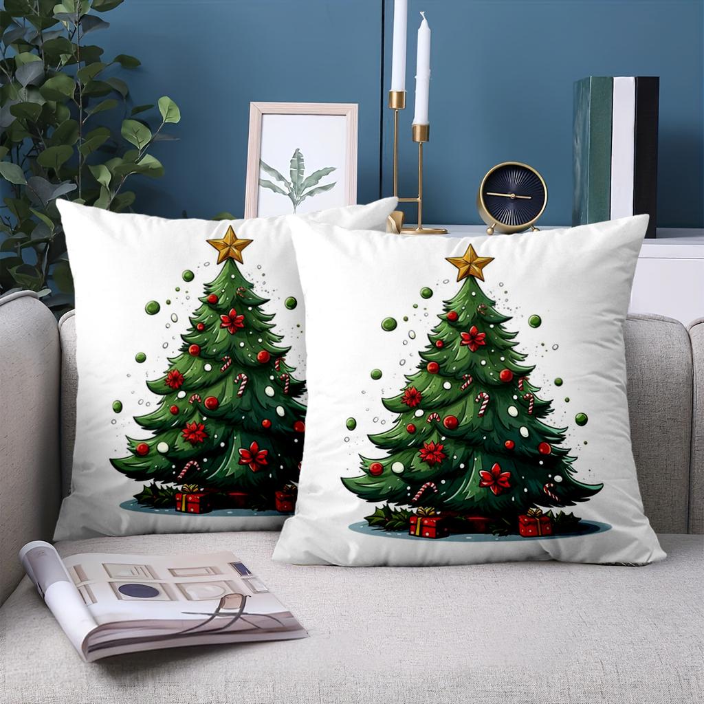 1 Pieces Christmas Tree Pattern Decorative Cushion Pillow Polyester pillowcase, sofa decorative cushion cov Headboard Pillow