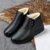 Модные черные кожаные зимние ботинки женские кроссовки по щиколотку 2024 теплые толстые меховые зимние ботинки на молнии зимняя женская обувь