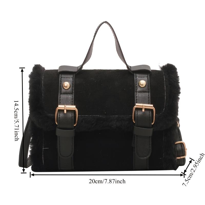 Винтажная плюшевая женская сумка-тоут - Элегантная сумка через плечо, Женская сумка на плечо, Классический дизайн, Мода