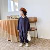 Spring Autumn Children's Workwear Children Long Sleeved Jumpsuits Boys' Girls' Lapel Jumpsuit