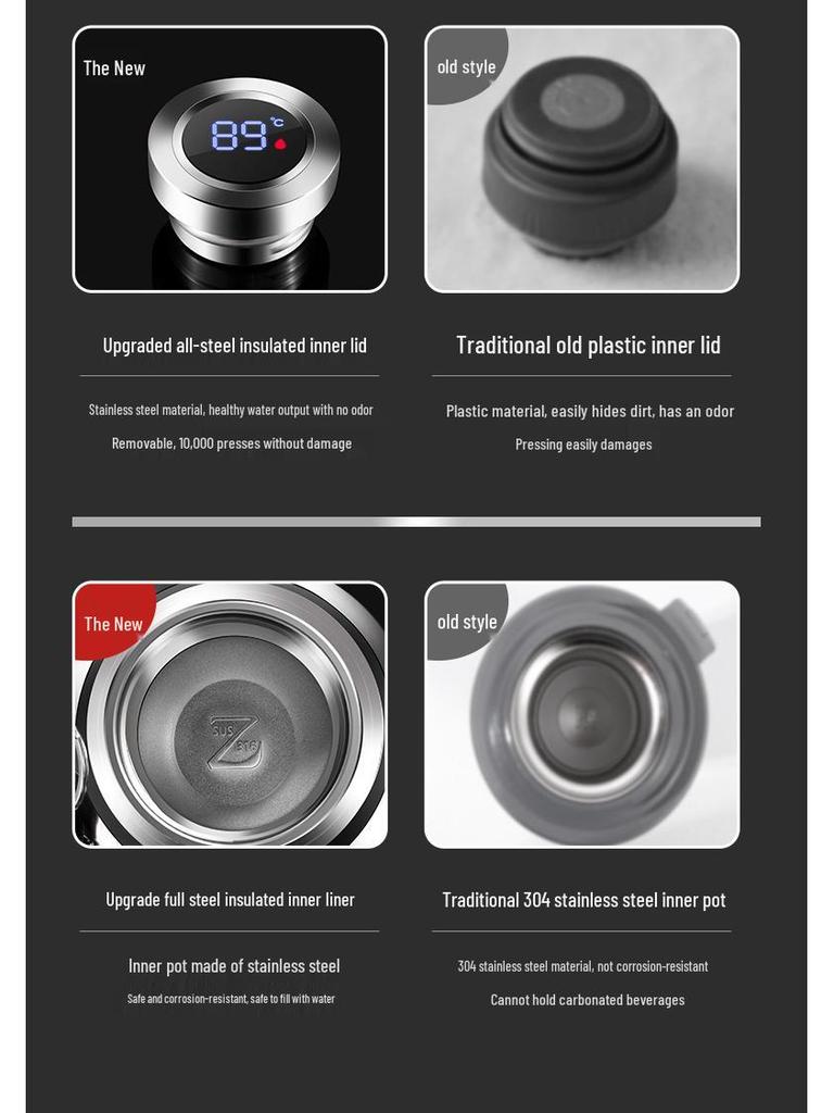 Мужская термокружка из нержавеющей стали 316 большой вместимости для путешествий на открытом воздухе с разделением чая и воды, с логотипом на заказ