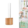 Natural Wood Base Test Tube Flower Vase With Magnetic Designs Refrigerator Magnet Vase For Home And Office Decors