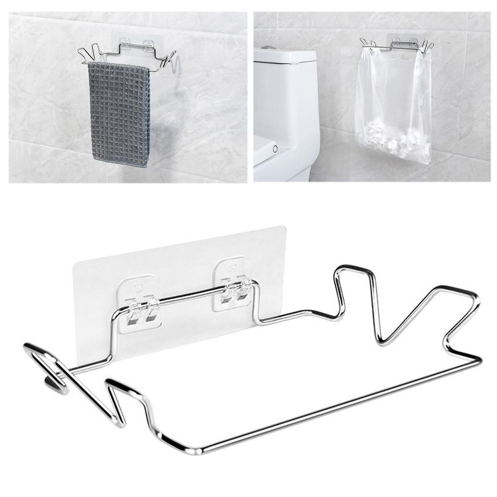 Подвесная стойка для хранения мусорных мешков Многофункциональная вешалка для мусорных мешков из нержавеющей стали