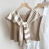 Striped Knitted Shawlette for Women - Spring/Autumn Fashionable and Lightweight Neck & Shoulder Cover