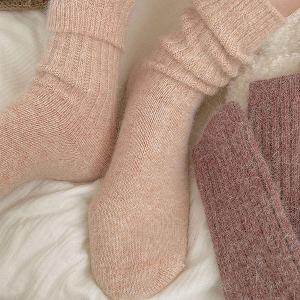 Thick Winter Warm Velvet Socks Cashmere Long Socks Fashion Mid Tube Socks For Women