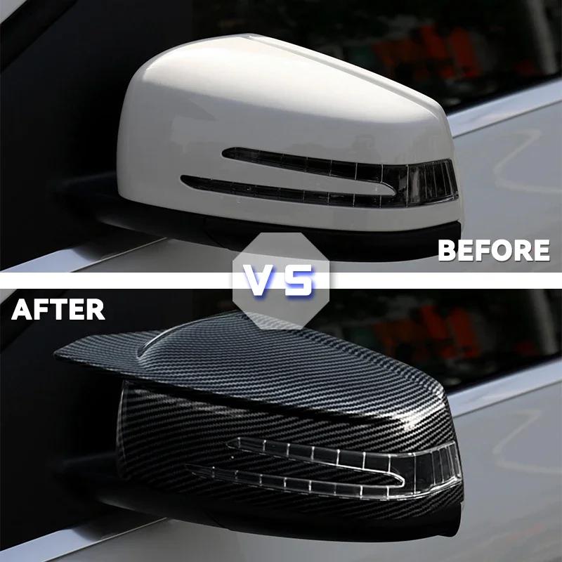 Side Mirror Cap Covers For Mercedes Benz W176 W246 W212 W204 C117 X156 X204 W221 C218 A B C E S CLA GLA GLK Class Black Replace