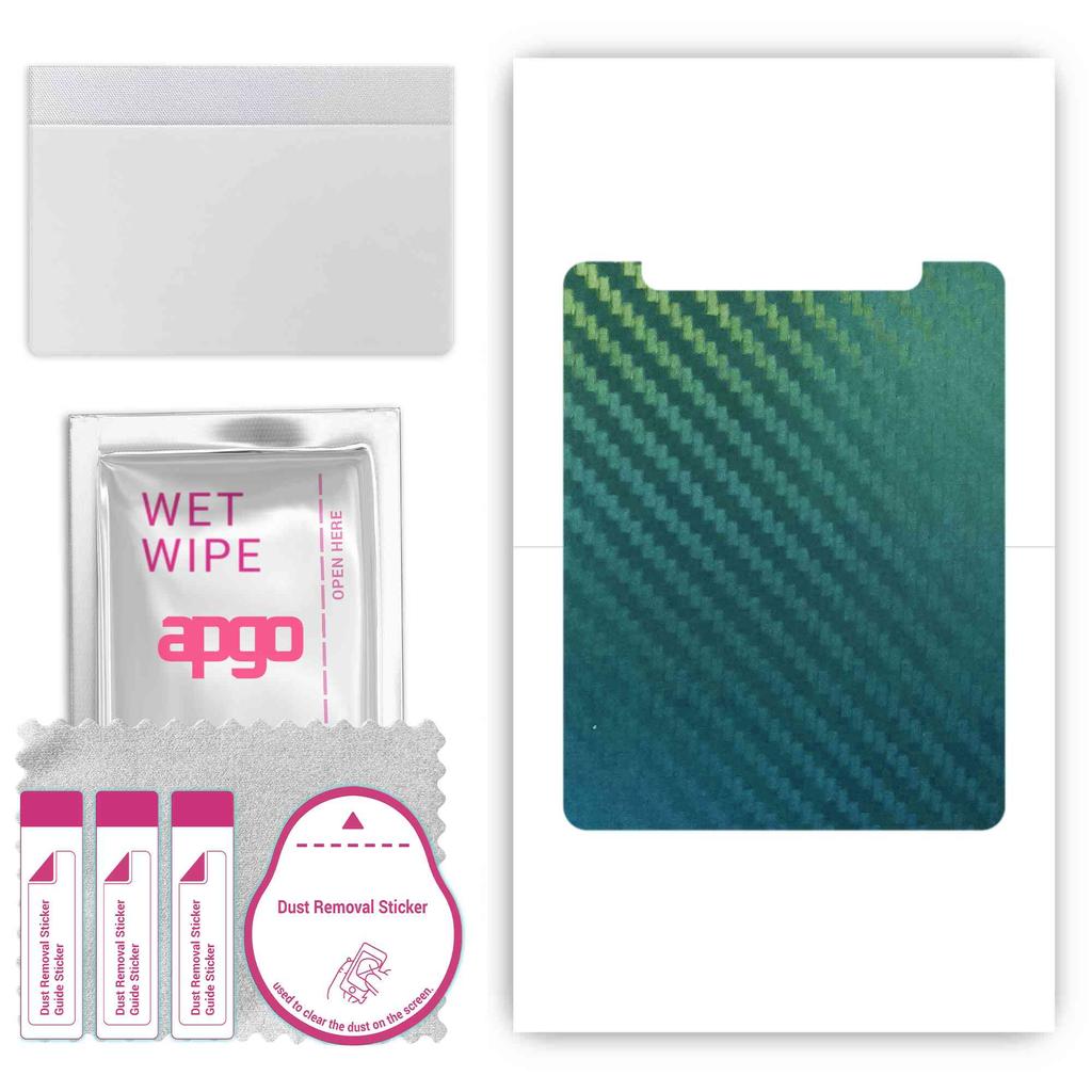 apgo Protective Skin Sticker for the back compatible with Apple iPad Wi-Fi + 3G, Wrap Film, Foil, Vinyl - Pattern Carbon Chameleon CAKA1