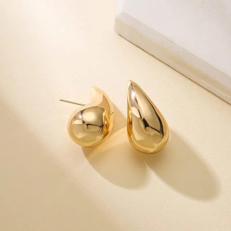 Water Drop Earrings Fashion Glossy Stud Earrings Premium CCB Glossy Melon Seed Earrings