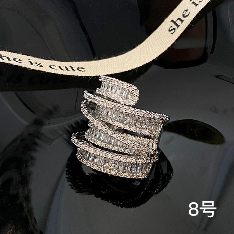 Кольцо-цепочка с цирконием, преувеличенное креативное кольцо с изображением еды, универсальное женское нишевое ювелирное изделие высокого класса для рук