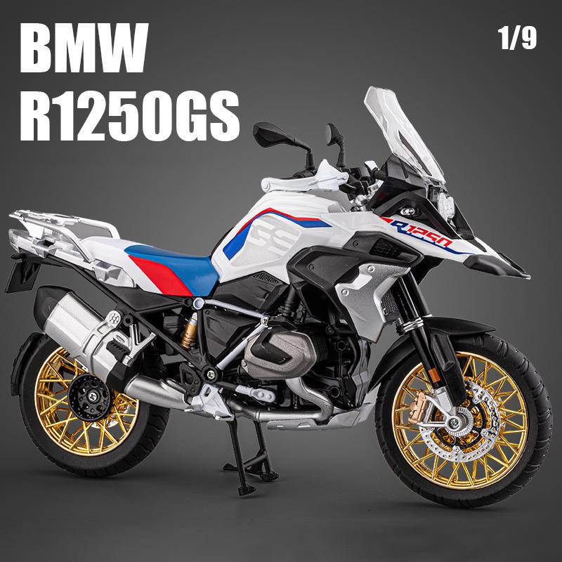 1/9 BWM R1250GS ADV Литой из сплава Модель мотоцикла Игрушечный транспорт Коллекция Звук и свет Внедорожный Автоцикл Игрушки Машина