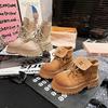 Frosted Martin Boots 2025 New Letter Lapel Martin Boots Rhubarb Boots Two Wear Muffin Women's Shoes
