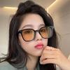 Sunglasses Retro Brown Sunglasses Women'S High-End Sense Small Frame Anti-Ultraviolet Degree Glasses Burst Can Be Matched With Myopia