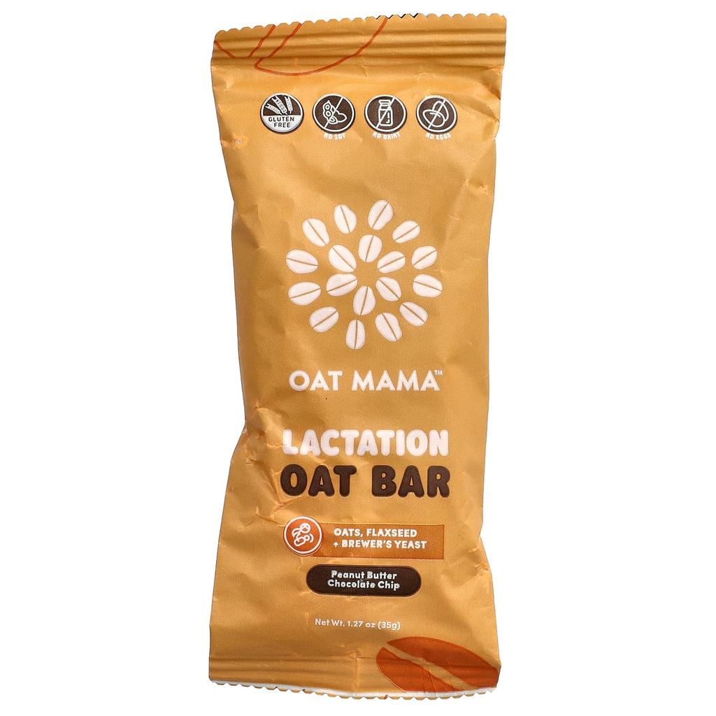 Oat Mama, Lactation Oat Bar, Peanut Butter Chocolate Chip, 5 Bars, 35g (1.27oz) each