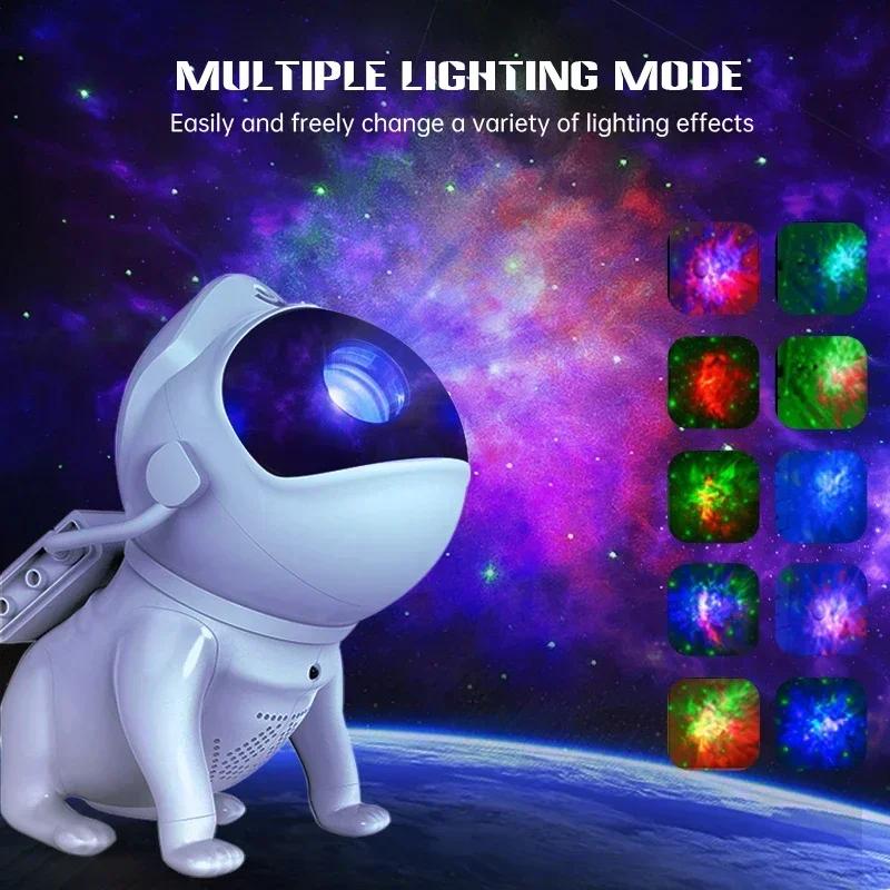 Space Dog Galaxy Night Light Star Projector Nebula Light Ceiling Decoration Bedroom LED Lamp Bedside Lamp APP Control Kids Gift