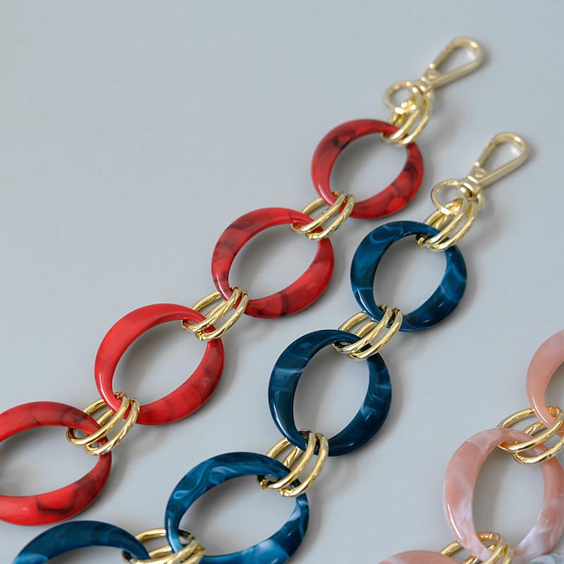 Новая модная женская сумка, аксессуары, цепочки, съемная замена, белый, красный ремешок для сумки, женский золотой чехол на плечо из смолы, цепочка для телефона