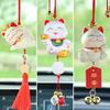 Lucky Cat Pendant Luxury Car Rearview Mirror Creative Ping An Lucky Cat Decorative Hanging Ladies Car Interior Accessories
