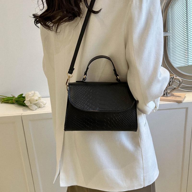 Сплошная цветная сумка через плечо с крокодиловым узором, повседневная сумка для женщин, модная сумка на плечо в корейском стиле, маленькая квадратная сумка