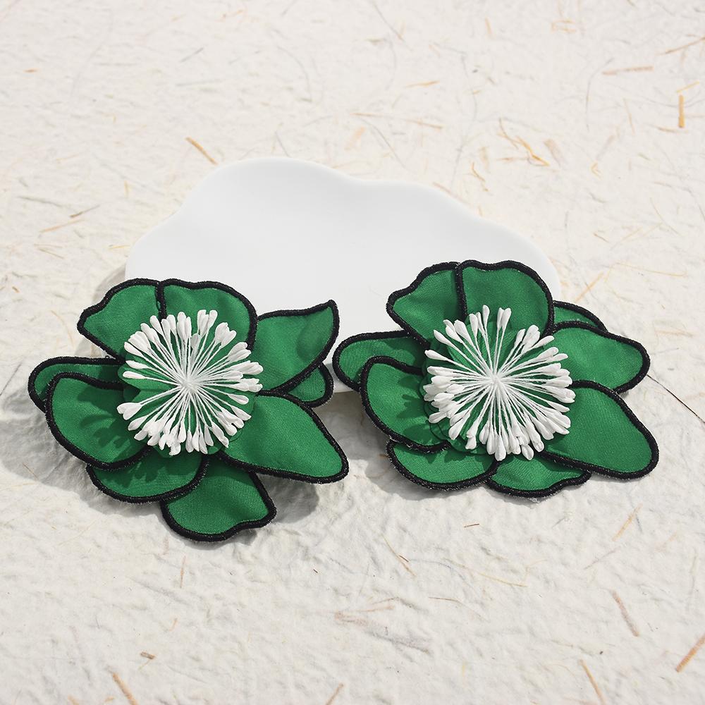 Преувеличенные большие цветочные милые серьги для женщин, эффектные серьги, романтические ювелирные аксессуары