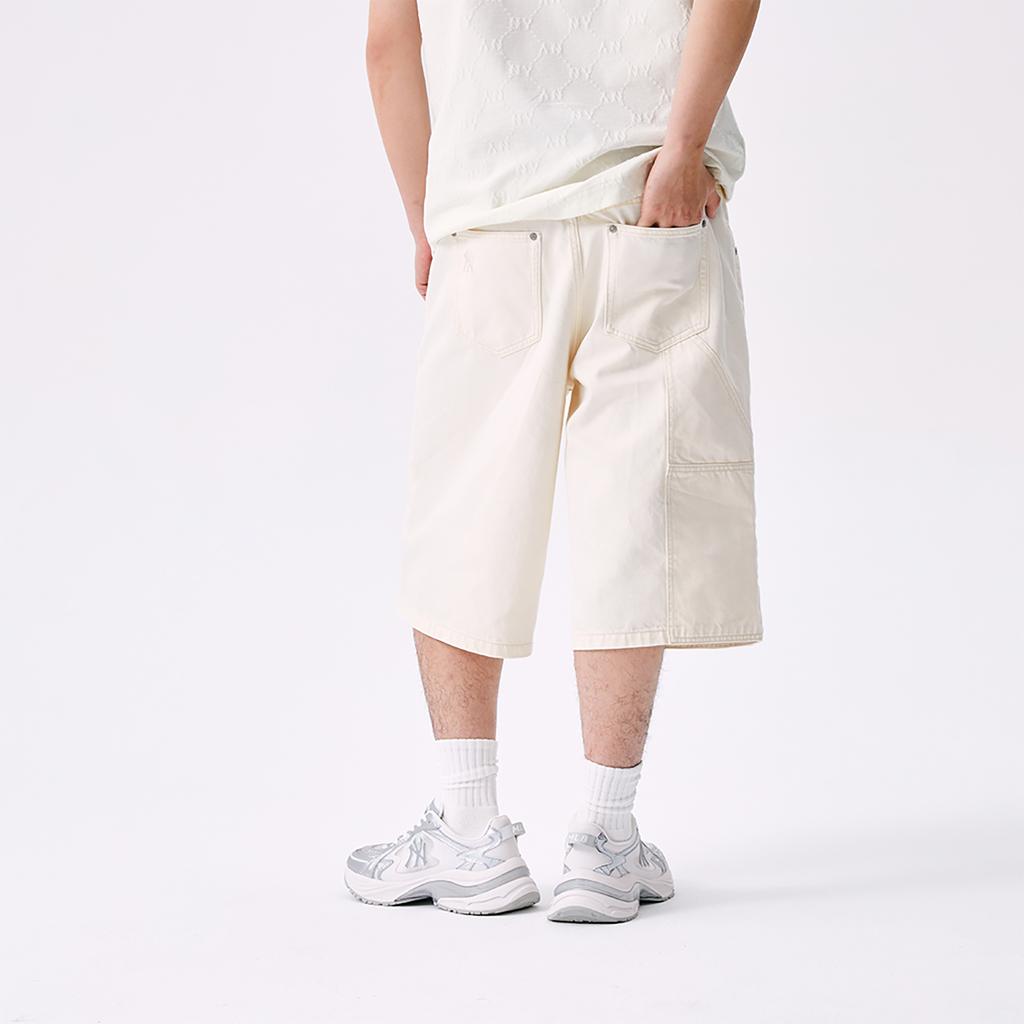 MLB MONOGRAM SS25 Джинсовые шорты Мужские Белые 3LDPM0253-50CRD