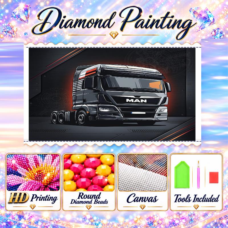 man truck Diamond Painting Kit 5D Full Drill DIY Diamond Mosaic Wall Art Home Decor