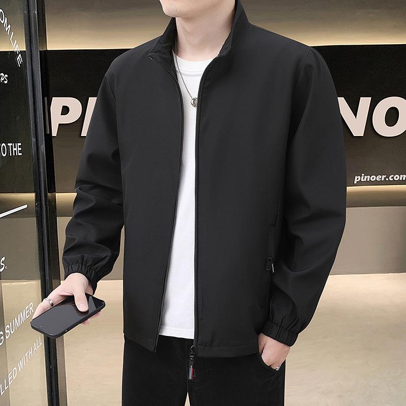 Осенняя основная куртка мужская повседневная куртка с воротником-стойкой простая универсальная мужская куртка тонкая весна и осень