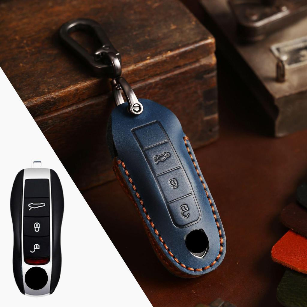 HALLMO Luxury Leather Car Key Case  for Porsche Macan