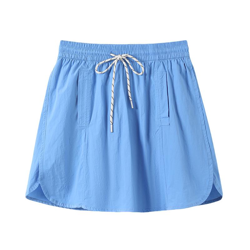 Apricot 2025 Women's A-line Elastic Waist Skirt Shorts - Loose, Slimming, Anti-exposure.