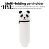 Rotating Pen Holder Pencil Case Desktop Stand Up Cartoon Animal Design School Pouch Silicone Storage Bag for Home Office Supplies Retractable