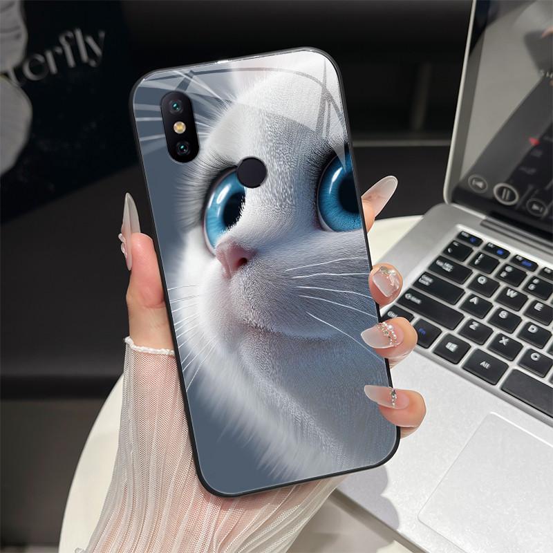 Чехол для телефона Xiaomi Mi A2 / Mi A2 Lite Модный фэнтезийный дизайн Закаленное стекло Бампер для MiA2 Lite Полная защита Задние крышки