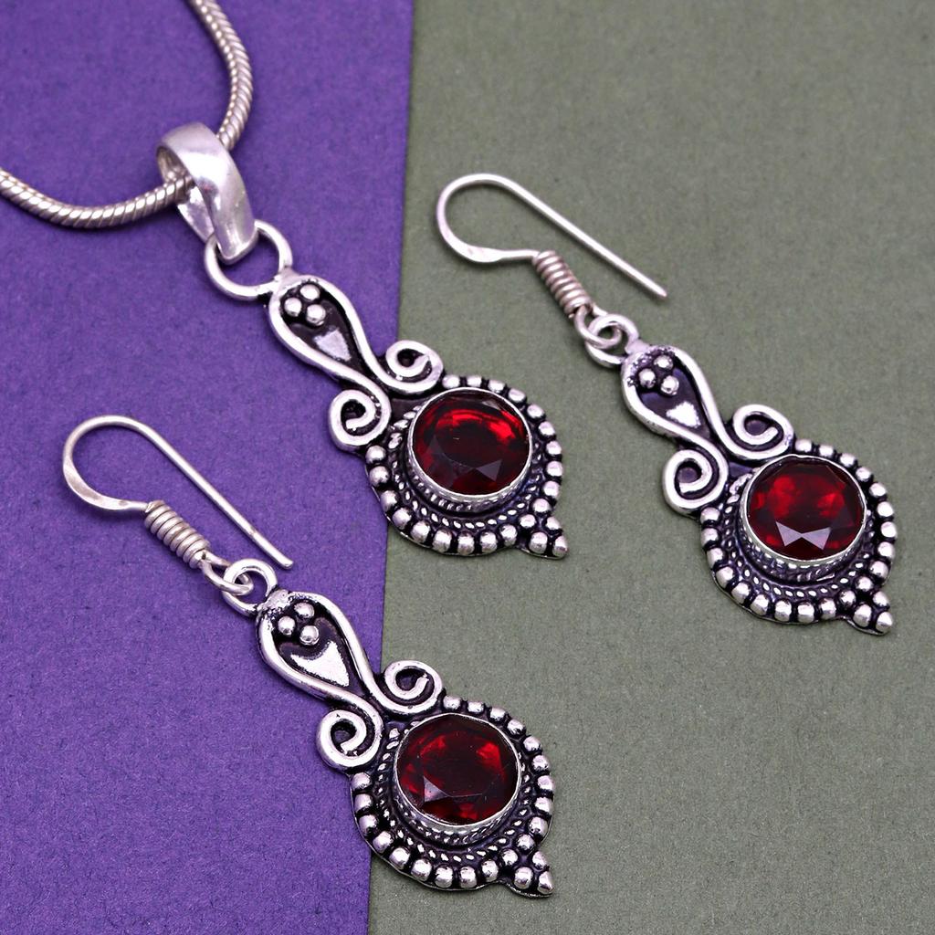 Подвеска гранат стерлинговое ювелирное изделие драгоценный камень позолоченный натуральный красный