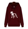 Unisex Staffordshire Terrier Silhouette Print Black Hoodie, Casual Long Sleeve Kangaroo Pocket Pullover with Dog Pattern