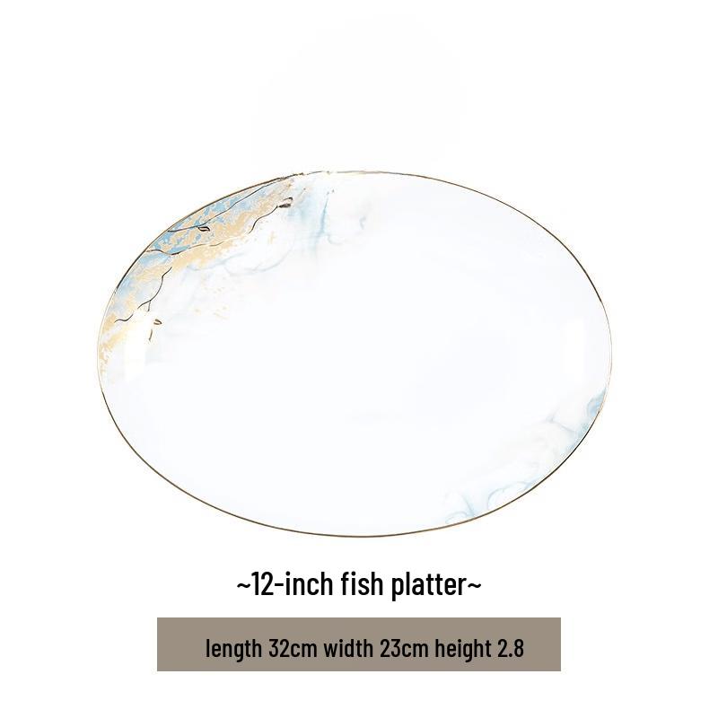 Yipan Ceramic Dinnerware Fish Plate