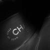 Great CHANEL short boots Double COCO Mark turn lock lamé leather black 36 G31285 Used