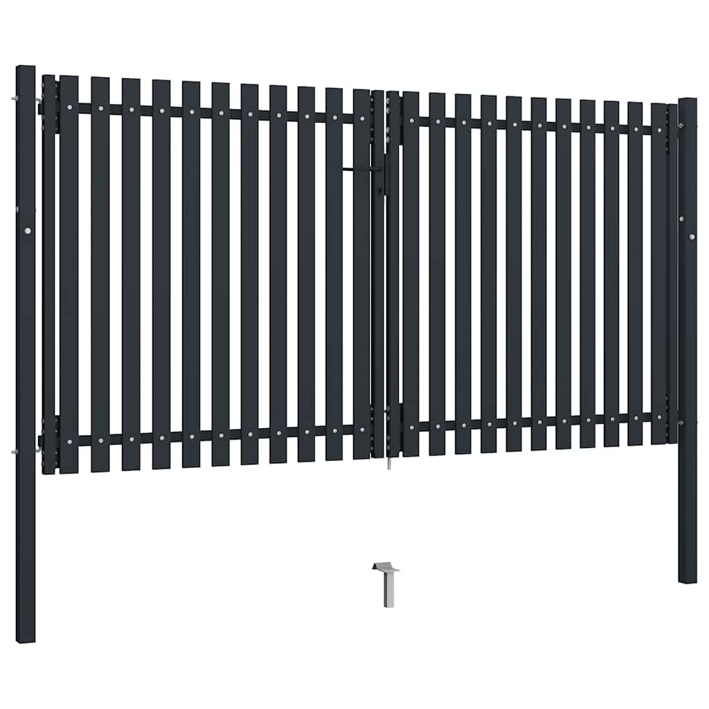 Double Leaf Fence Gate Steel 300 x 150 cm Anthracite