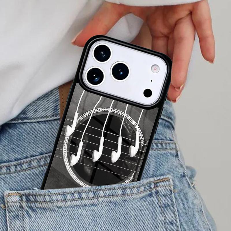 Музыкальный чехол для телефона с изображением скрипки и гитары для iPhone 17ProMax 12 13 14 15 16e 17 Pro Max Plus Air Cover
