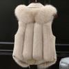 Зима Новая Мода Женский Жилет из Искусственного Меха Меховой Жилет Куртка Короткий Имитация Лисы Теплый Жилет