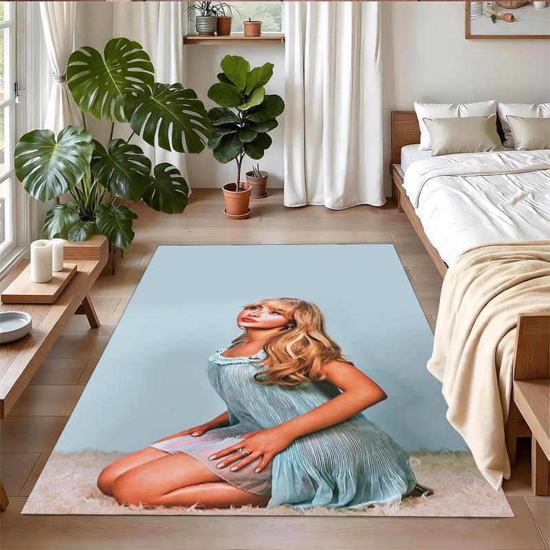 Sabrina Carpenter Print Crystal Velvet Plush Rug Anti?Slip Wear?Resistant Floor Carpet For Indoor Household Home Decoration