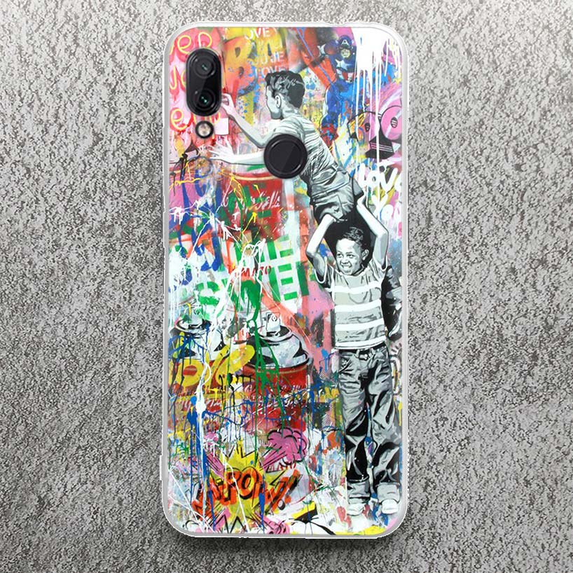 Banksy Graffiti Art Print Soft Case for Xiaomi Redmi Note 10 9 9S 8 Pro 7 Phone Shell Mi 15 Ultra 14 12T 11T 10T 9T 12 11 Lite M